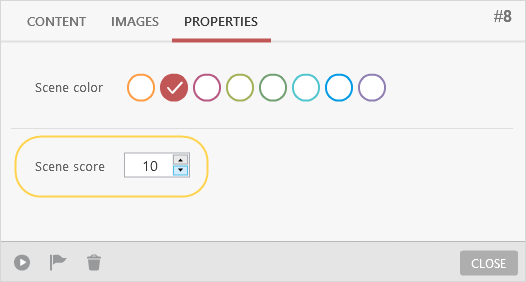 Selecting scene color and scene score in iSpring TalkMaster