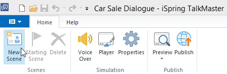 The New Scene button in iSpring TalkMaster