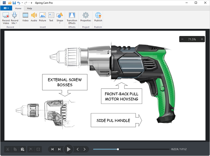 Captions in iSpring Suite video editor