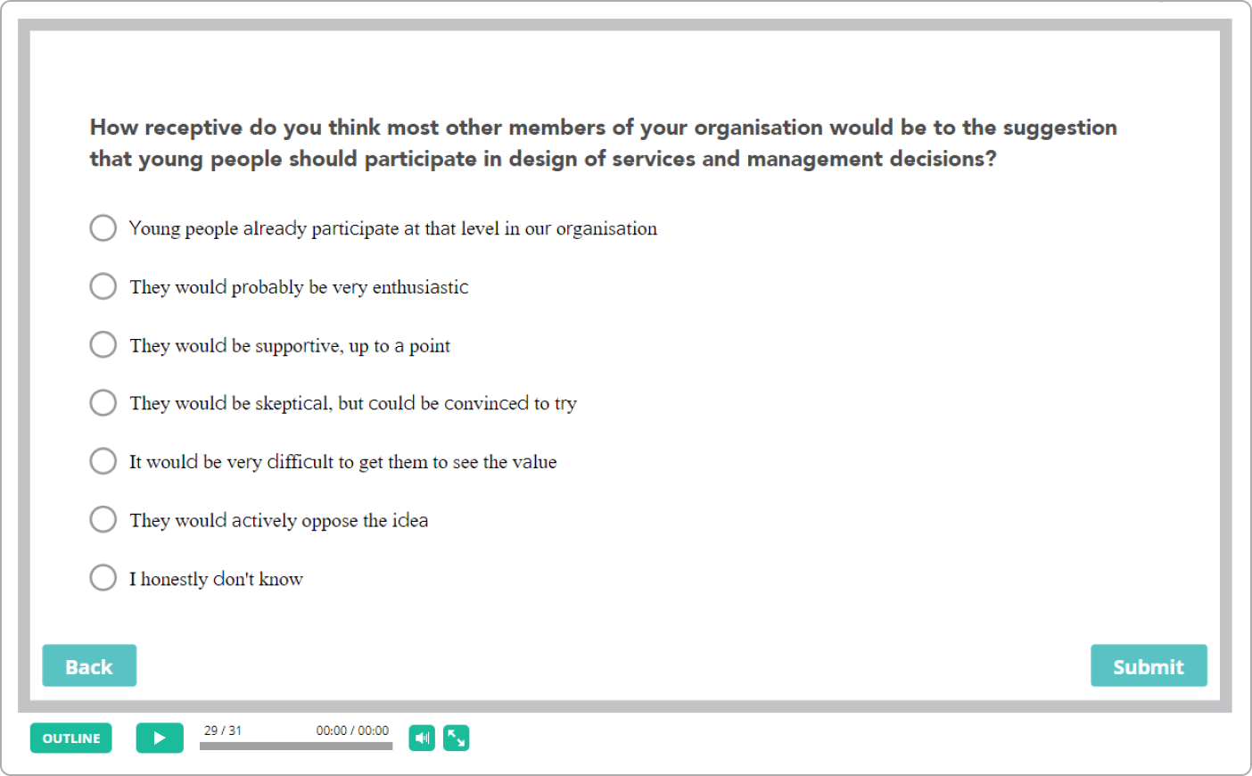 Using non-graded questions to keep quizzes conversational and natural