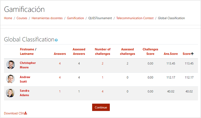 QUESTOURnament plugin for Moodle