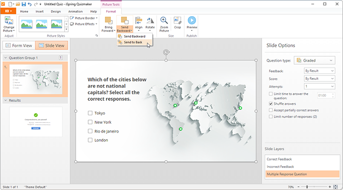 Format tab in iSpring Suite