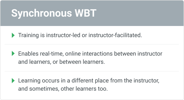 Synchronous web-based training