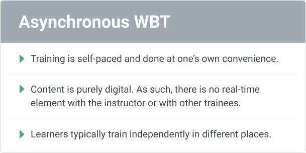 Asynchronous web-based training