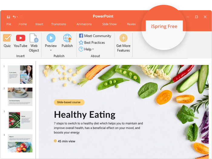 iSpring Free PowerPoint add-in