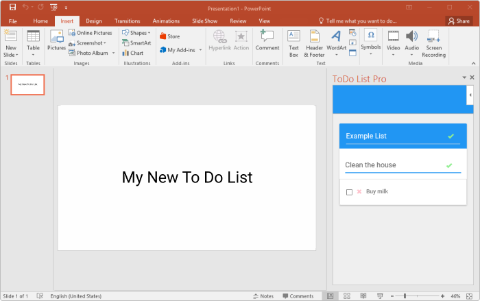 ToDo List Pro PowerPoint add-in