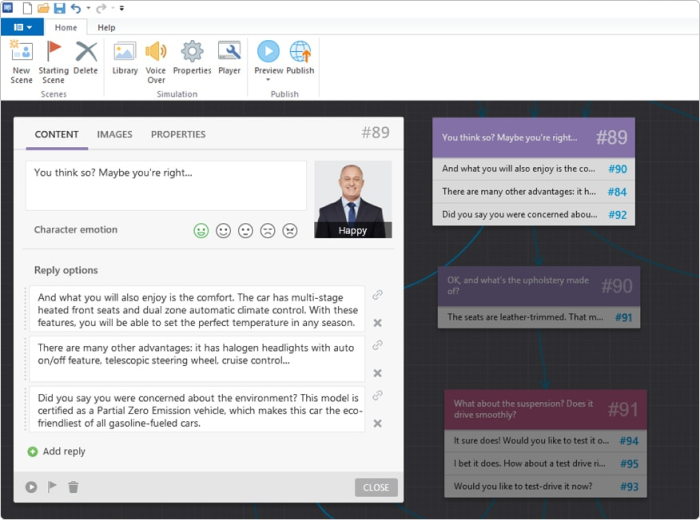 Building a dialogue simulation in iSpring Suite