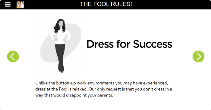 Dress code at Motley Fool