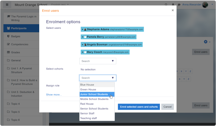 Enrolment options