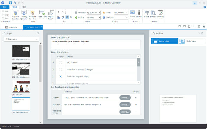 Articulate 360 SCORM authoring tool