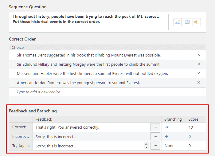 Setting up feedback