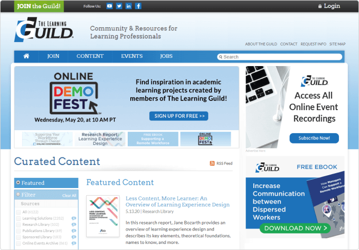 The Learning Guild website