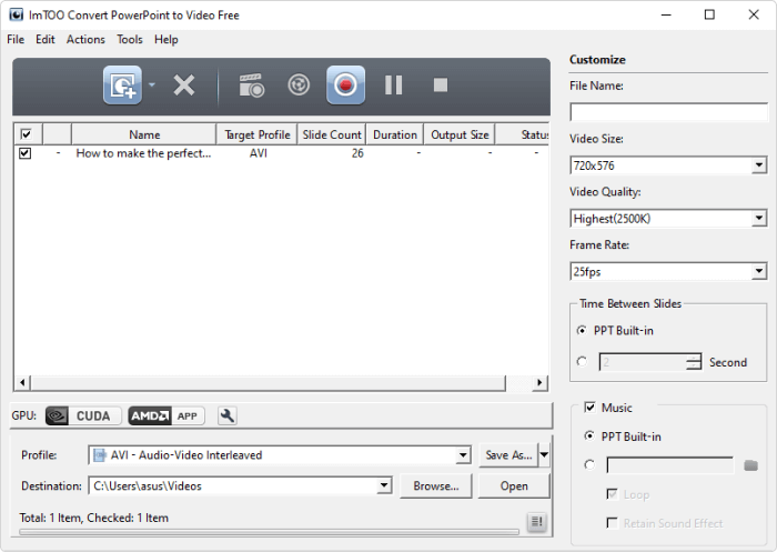 ImTOO Convert PowerPoint to Video Free