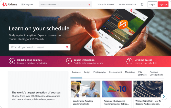 Udemy course selling platform