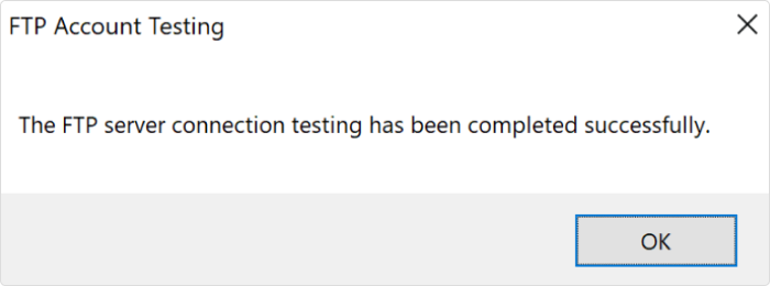 FTP account testing