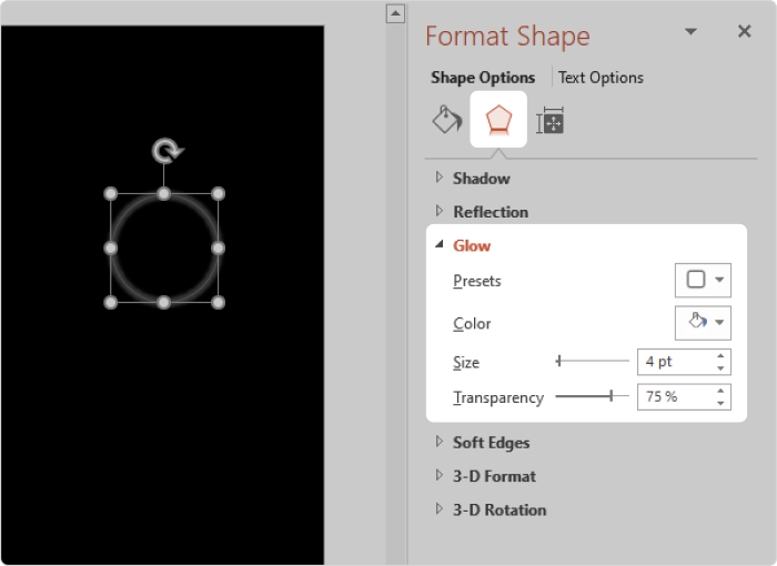 Adding a glow effect in PowerPoint