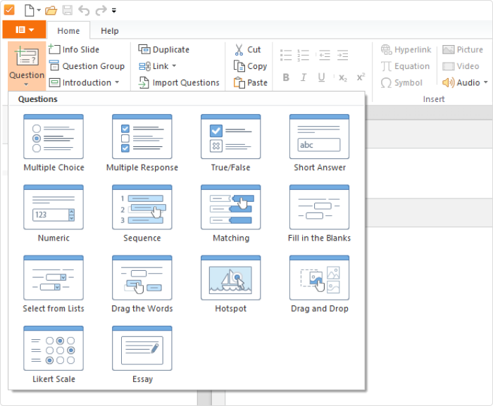 Question types in iSpring QuizMaker