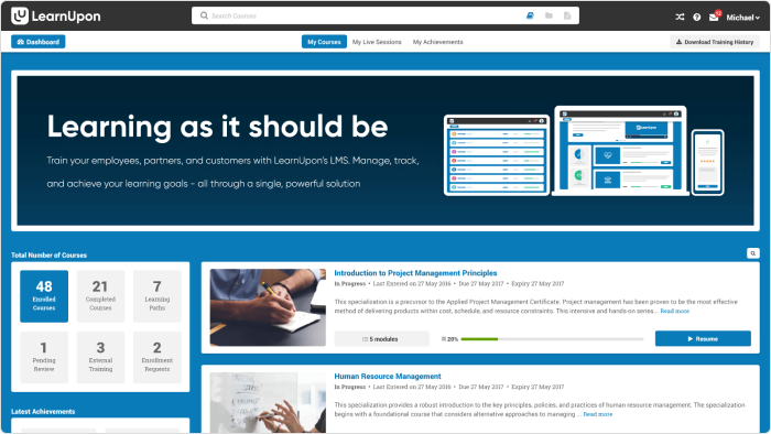LearnUpon LMS platform