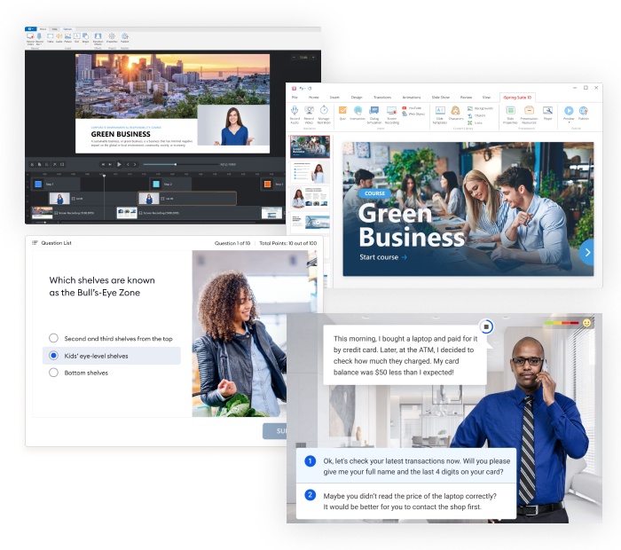 Screenshots from iSpring Suite