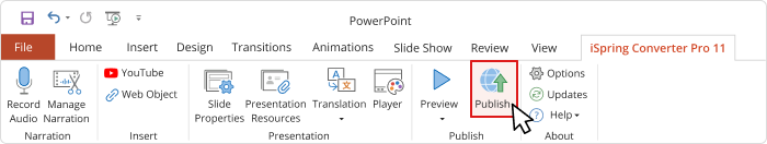 Publish presentation