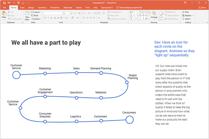 PowerPoint course storyboard example