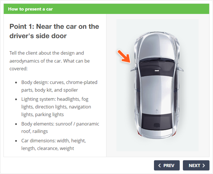 How to present a car demo course