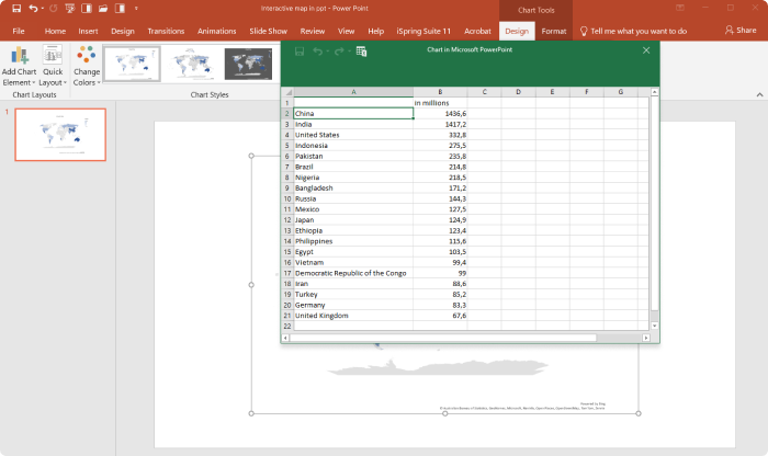 Enter the data into an excel spreadsheet