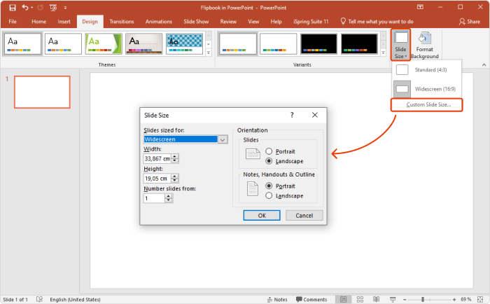 Beginning with choosing the page format for the digital flipbooks