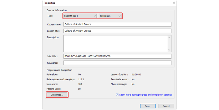 4th edition of SCORM 2004 option in iSpring Suite