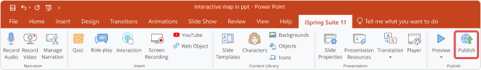 Publish PPT file in SCORM