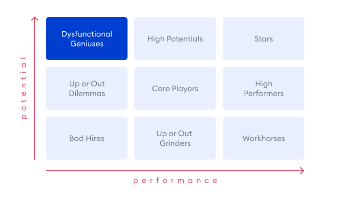 Dysfunctional geniuses in the 9 Box Grid