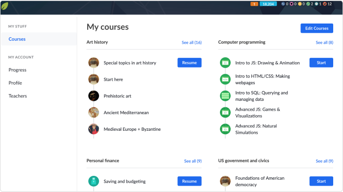 Khan Academy platform