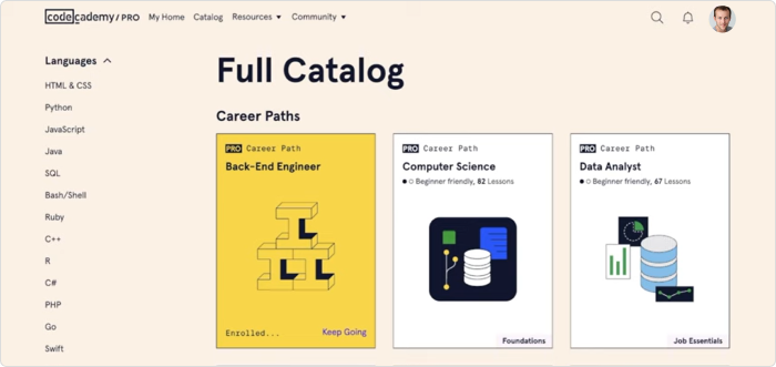 Codecademy platform