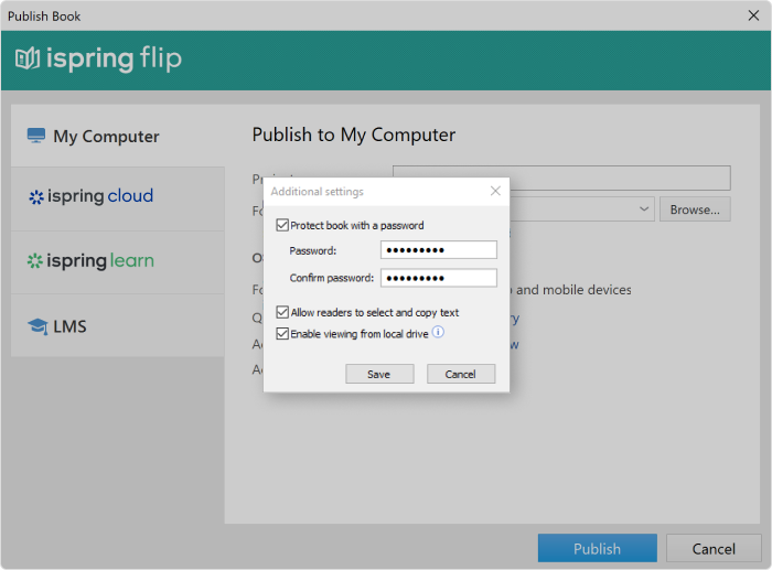 Password protection of a PDF file