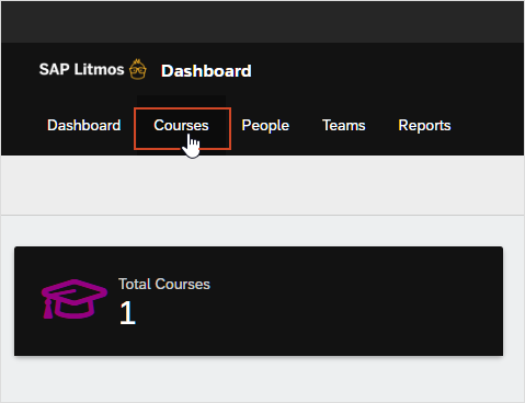 Courses tab in Litmos
